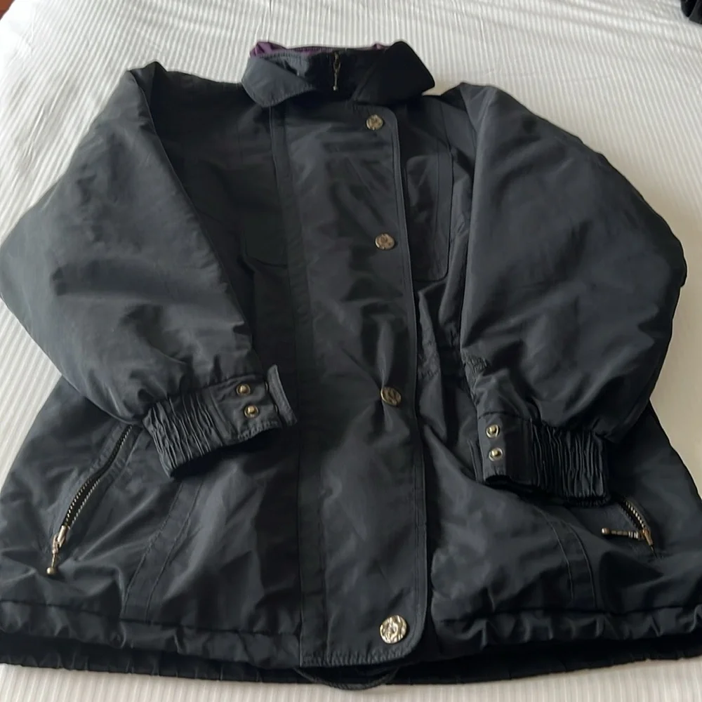 Vintage Nordica Ski Jacket Black Purple Size 8 Large - Picture 4 of 16
